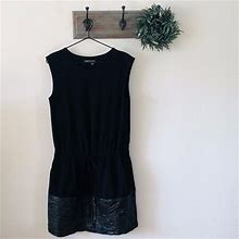 Vince Dresses | Vince Black Lambs Leather Drop Waist Dress Xs | Color: Black | Size: Xs