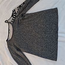 Venus Sweaters | New Venus Clothing Beaded One Shoulder Sweater | Color: Black/Gray | Size: S