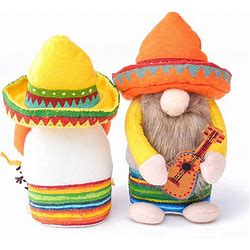 Fiesta Gnome Couple Cinco De Mayo Tomte For Mexican Taco Tuesday Elf Dwarf Gift Nisse Kitchen Tiered Tray Decoration