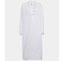 Khaite, Brom Cotton Midi Dress, Women, White, US 6, Dresses