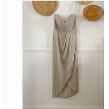 Shona Joy Dresses | Strapless Sweetheart Dress | Color: Cream/Gray | Size: 6