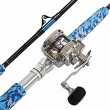 Fiblink Trolling Reel And Fishing Rod Combo,Saltwater Offshore Heavy Roller Rod(6'6" 30-50Lbs),8+1 Stainless Steel Bearings,5.21 Gear Ratio Fishing R