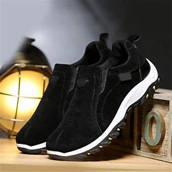Men's Slip-On Walking Shoes Casual Breathable Anti Slip Shoes With Rubber Sole Fashionable