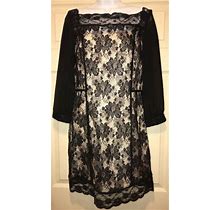 H & M Black Sheer Lace Sheath Dress Size 8