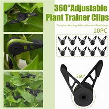 Pengzhipp Rattan Clamp 10Pc 360 Adjustable Plant Trainers Plant Supports Flower Vines Plants Professional Garden Supplies Black