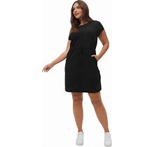 Plus Size Women's Knit Drawstring Dress By Ellos In Black (Size 30/32)