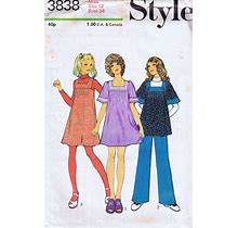 Style 3838 70'S Teen Pinafore Top/Dress And Trousers