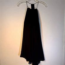 Asos Dresses | Asos Petite Black T-Shirt Spaghetti Strap With Beaded Back Dress Size 2 | Color: Black/Silver | Size: 2