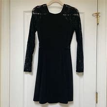 H&M Dresses | H&M Open Back Black Lace Dress | Color: Black | Size: 12