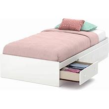 South Shore Little Smileys Pure White Twin Mates Bed With 3 Drawers