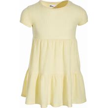 Epic Threads Toddler & Little Girls Short-Sleeve Waffled Tiered Dress, Created For Macy's - Lemon Froth - Size 4T
