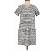 Ann Taylor LOFT Casual Dress - Shift: Black Tweed Dresses - Women's Size Medium Petite