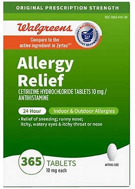 Walgreens 24 Hour Allergy Relief Cetirizine Tablets - 5.0 Ea