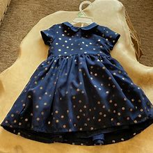 Carter's Dresses | Nwot Carters Toddler Dress | Color: Blue/Gold | Size: 18Mb