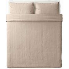 IKEA Nattjasmin Duvet Cover And Pillowcase(S) Light Beige Full/Queen (Double/Queen) 104.425.97