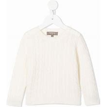 N.PEAL KIDS Cable-Knit Sweater - White