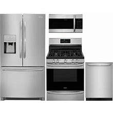 Frigidaire 988290 4 Piece Kitchen Appliance Package W/ FGHD2368TF French Door Refrigerator FGGF3059TF 30" Gas Range FGMV176NTF - 36"