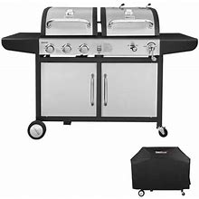 Royal Gourmet Zh3002sc 3-Burner 25,500-Btu Dual Fuel Cabinet Gas And Charcoal Grill Combo With Cover