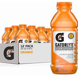 Gatorlyte Rapid Rehydration Electrolyte Beverage, Orange, 20Oz Bottles (12 Pack)