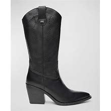 Nerogiardini Texan Leather Cowboy Boots, Black, Women's, 38, Boots
