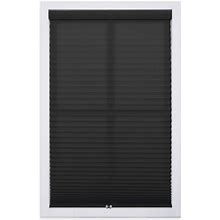 Black Cordless Light Filtering Polyester Pleated Shades - 20 in. W X 64 in. L