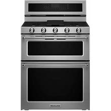 6.7 Cu. Ft. Double Oven Dual Fuel Gas Range With Self-Cleaning Convection Oven In Stainless Steel