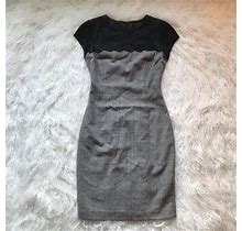 Zara Dresses | Zara Tweed Wool Lace Crochet Sheath Dress Blk Wht | Color: Black/White | Size: S