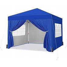 Topeakmart 8x8 ft Pop-Up Canopy With 4 Sidewalls, Blue