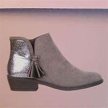 Serra Gray Ankle Boots With Shimmery Glitter Sparkles - Size 5 - In