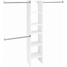 Closetmaid Brightwood 4-Ft To 9-Ft W X 6.85-Ft H White Wood Closet Kit