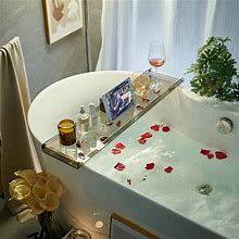 Bathtub Caddy Tray For Luxury Bathroom Bath Tub Table Caddy Tray Shelf For Shower With Gold Handles Fits All Bathtubs
