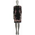 60406 Auth Dolce & Gabbana Black Floral Viscose Sheath Dress 44 L