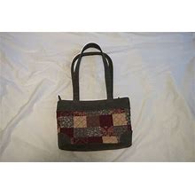 Donna Sharp Medium Gray Mauve Patchwork Quilted Handbag Shoulder Bag
