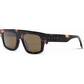 Fendi Fendigraphy Rectangular Sunglasses, 54mm - Havana/Brown Solid