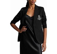 Polo Ralph Lauren Women's Crest Embellished Blazer - Black - Size 4