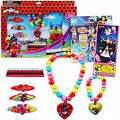 Miraculous Ladybug Dress Up Accessories Set - Bundle With 15 Pieces Including Necklaces, Bracelets And More Plus Mini Coloring Book, Stickers And