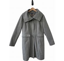 Gap Trench Coat Recycled Wool Blend Shawl Collar Gray Womens Size Xl