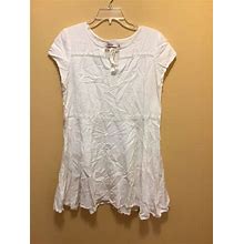 Justfab Embroidered Rayon Short Women Summer Dress Size M White