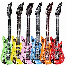 Dr.Dudu Inflatable Guitar, Waterproof Assorted Colors Party Decoration (6Pack)