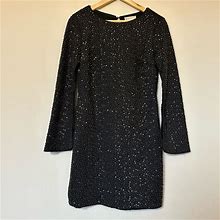 Altar'd State Dresses | Nwot! Altar'd State Black Mini Sequin Cocktail Dress With Bell Sleeves - Small | Color: Black/Gold | Size: S