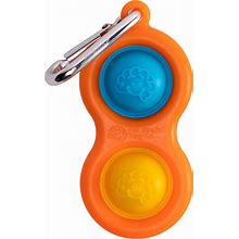 Fat Brain Toys Simpl Dimpl Bright Colors - Orange - Popping Fidget Keychain, Kids & Adults