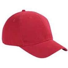 Big Accessories BX002 6-Panel Brushed Twill Structured Cap - RED - OS