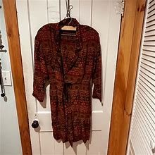 Gillian Petites Dresses | Cute Vintage Gillian Petites Tribal Wrap Style Silk Dress. In Guc. Size 12. | Color: Red | Size: 12
