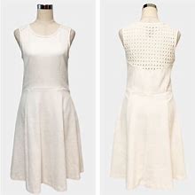 Ann Taylor Factory Dresses | Ann Taylor Eyelet Fit And Flare Dress Sz 8 | Color: Cream | Size: 8