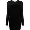 Calvin Klein - Long-Sleeve Sweater Dress - Women - Cotton/Polyamide/Acetate - XS - Black