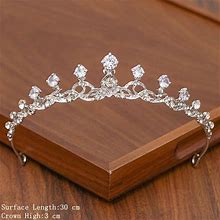 Women's Rhinestone Alloy Fashion Crowns Silver Color Bridal Tiaras Elegant Style