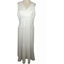 Off White Beaded Sleeveless Maxi Dress Size 14. Liz Claiborne. Ivory. Dresses.