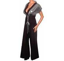 Funfash Plus Size Clothing For Women Made In USA Pants Corset Black Silver Gray Jumper Jumpsuit Palazzo Flare Gaucho Pantsuit One Piece 1X 16
