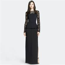 St. John Dresses | St. John Dress Formal Long Knit Lace Gown 6 Nwt | Color: Black | Size: 6