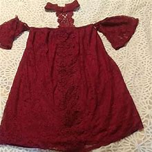 City Triangles Dresses | Burgandy Lace Babydoll Dress | Color: Red | Size: S